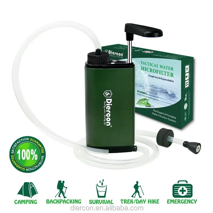 Diercon Factory Wholesale Portable Sports Gear Hollow Fiber UF Membrane Filter Hand Pump Peronal Water Purifier (TW01) - 图片 2