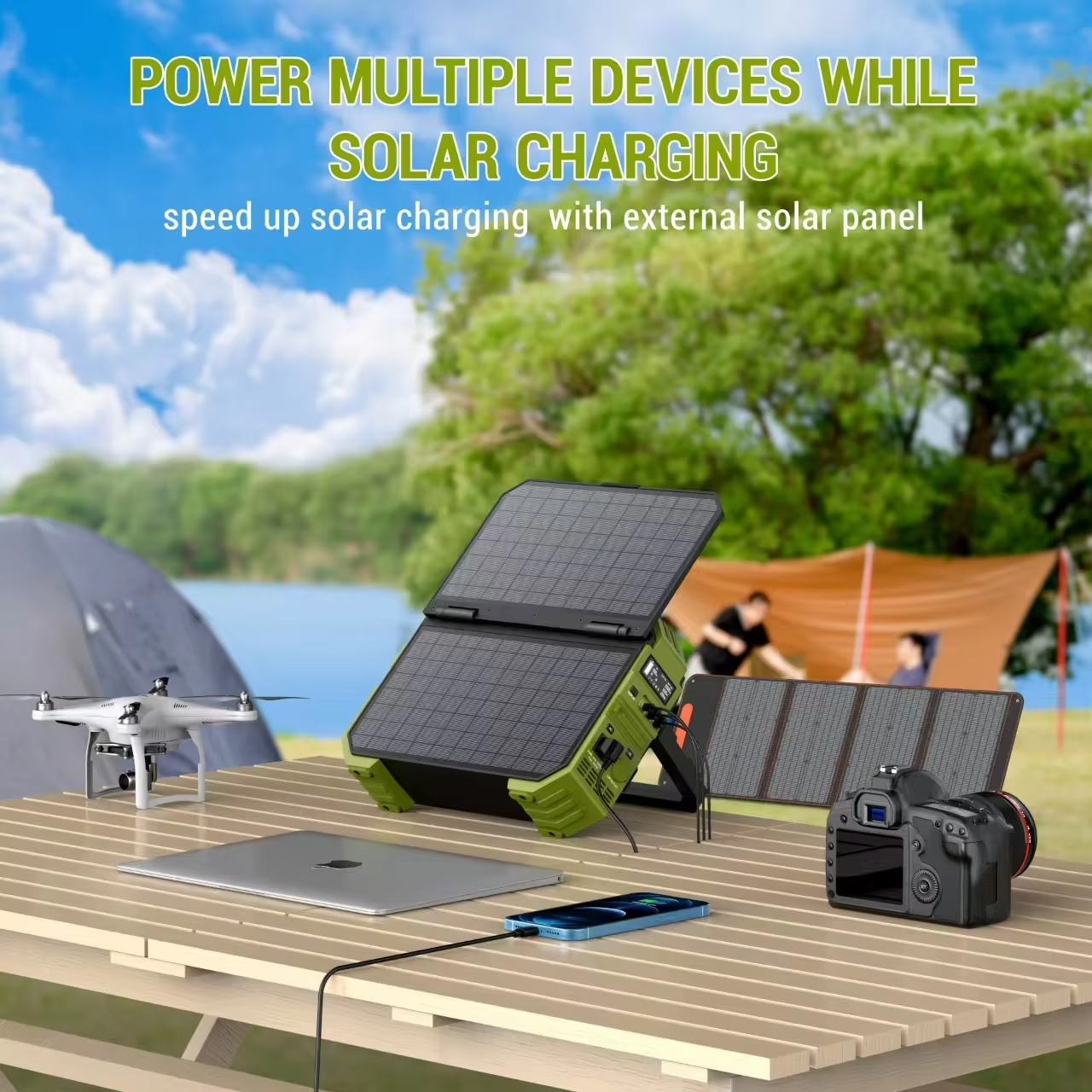 Portable 1600 Watts AC Power Station Generation 4 1024Wh LiFePO4 40W Solar Charging Panel for Outdoor Camping Trekking RV - 图片 3