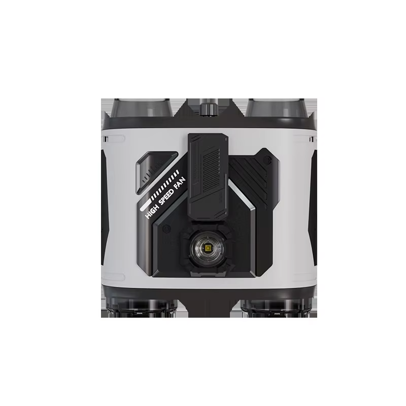 Portable Waist Clip Handheld Fan Digital Display Rechargeable Mini Flashlight Three/Five Settings Foldable for Outdoor - 图片 5