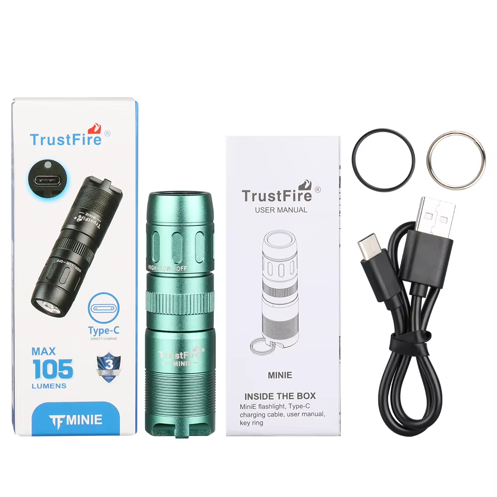 Trustfire Mini E 105 Lumen Led Ed Flashlight Rechargeable Usb-C Emergency Torch Book Light for Reading - 图片 6