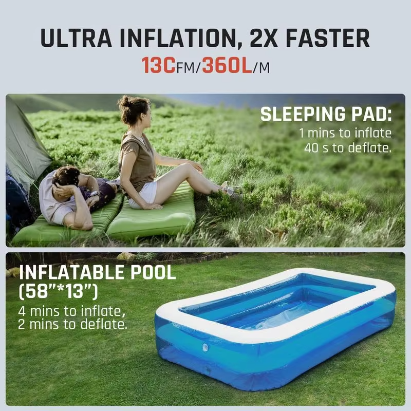 Mini Air Pump | Air Pump for Inflatables - Fast Inflation Deflation Portable Pump - 图片 6