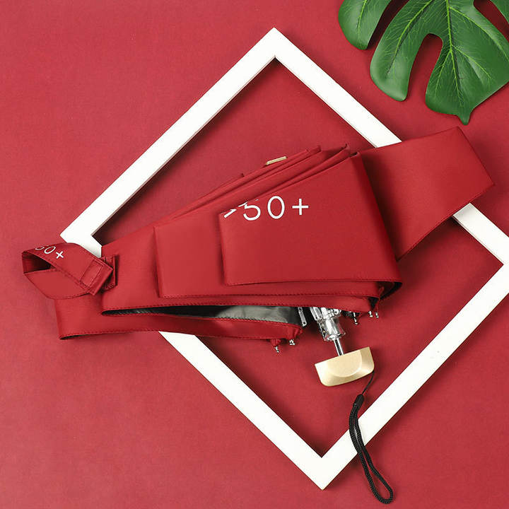 UPF50+ Compact Folding Umbrella - Lightweight, Portable, 6-Rib Manual Open, 210T Impact Cloth, Customizable Advertising Umbrella - 图片 6