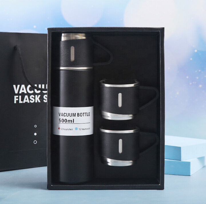 Custom Logo Portable Stainless Steel 500ml Insulated Coffee Tea Mug Personalized Vacuum Flask Eco-Friendly Gift Box Set - 图片 6