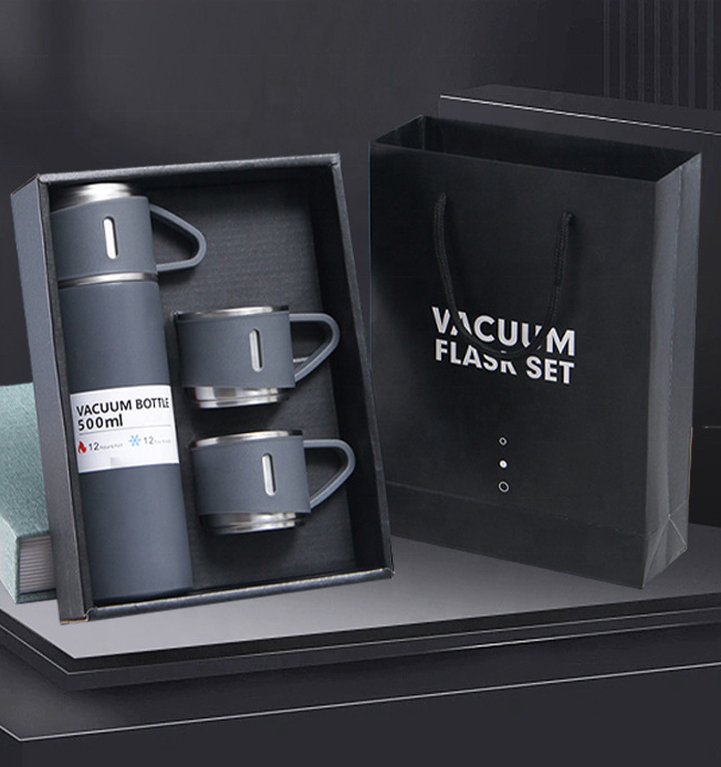 Custom Logo Portable Stainless Steel 500ml Insulated Coffee Tea Mug Personalized Vacuum Flask Eco-Friendly Gift Box Set