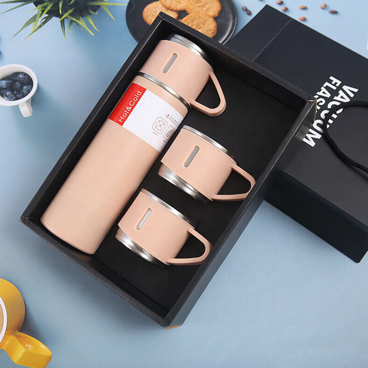 Custom Logo Portable Stainless Steel 500ml Insulated Coffee Tea Mug Personalized Vacuum Flask Eco-Friendly Gift Box Set - 图片 3