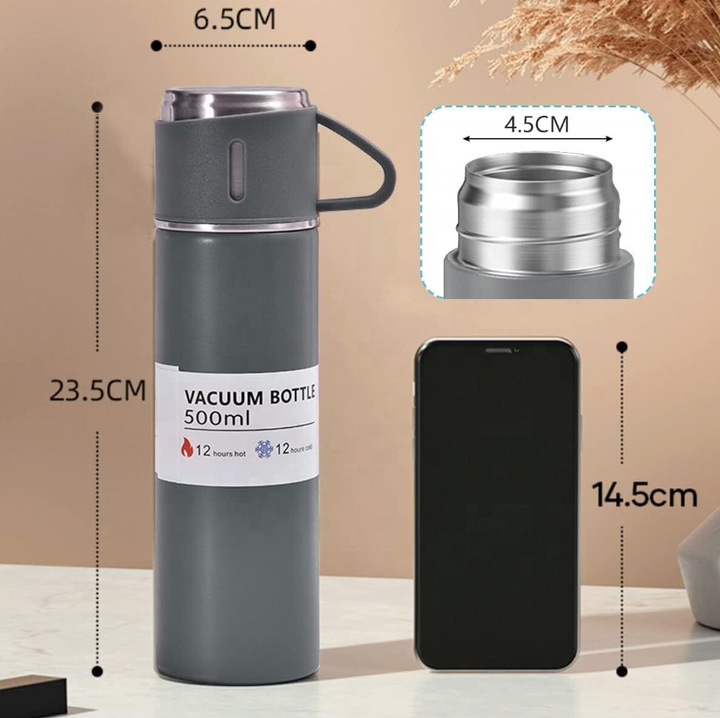 Custom Logo Portable Stainless Steel 500ml Insulated Coffee Tea Mug Personalized Vacuum Flask Eco-Friendly Gift Box Set - 图片 5